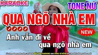 Qua Ngõ Nhà Em Karaoke Nhạc Sống Tone Nữ | Bến Tình Karaoke