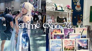 anime expo ‘24 vlog : cosplaying, lots of artist alley merch, little tokyo & ktown la