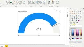 how to set target line in gauge visualization in power bi desktop