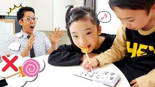 【寸劇】学校ごっこ中におかしを食べたらダメ　お菓子にそっくりな５つの文房具　#にじうさチャンネル