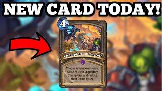 NEW CARD comes out TODAY in Hearthstone! Outrage again over Weekly Quests?