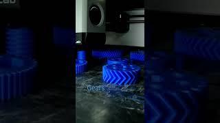 3D PRINT TIME LAPSE - GEARS. #3dprinting #engineering #science #timelapse #blue #3d #plastic