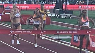 Women’s 800m FINAL, 2024 U.S. Olympic Trials, Athing Mu FALLS!!!