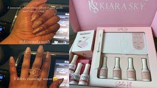 Beginner Nail Tutorial|Kiara Sky Gelly Tips|Short Coffin|Unbox +Review|Military Friendly?