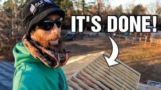 The Final Roof Rafter is DONE! Roof Valley Rafters Installed For Our Cabin Homestead Mudroom Build