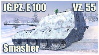 Smasher, Vz. 55 & Jg.Pz. E 100 • WoT Blitz Gameplay