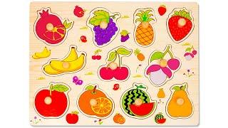 Learn Fruit Names & Colors with Activity Puzzle | Preschool Toy Learning Video for Kids & Toddlers