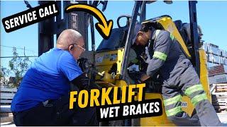 How To Fix Forklift WET BRAKES and more!!