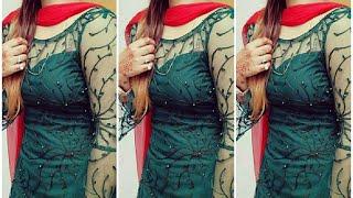 2025 New #net kurti #neck design/latest net dress design/stylish #net #kurti design idea #lacedress