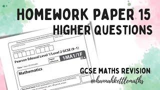 Half Past Paper - Week 15 - Higher (Calculator) Edexcel GCSE Maths - Maths Revision