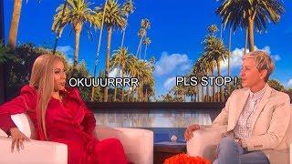 Cardi B keeps making weird sounds with Ellen !!!