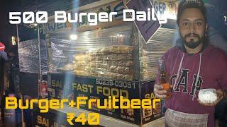 Rs 40 Burger + Fruitbeer In Jalandhar || Best Burger   || Street Food Of India