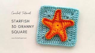 Crochet Starfish 3D Granny Square | Step-by-step Crochet Along