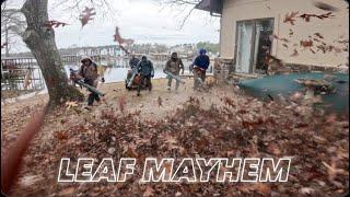 QUICK LEAF CLEANUP. BLESSED WITH A GREAT CREW! IS THE WINDSTORM OVERKILL?