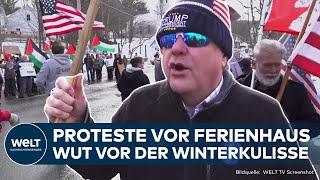 USA: Proteste vor JD Vances Ferienhaus - Demonstranten fordern mehr US-Hilfe für die Ukraine