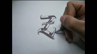 Lettering tatuaje abecedario, Time lapse letra Z (Tattoo lettering alphabet)