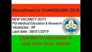 PGI Chandigarh Recruitment 2019  //  Full detail