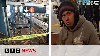 Man arrested over death of woman set on fire on New York subway | BBC News