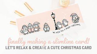 Finally Making A Slimline Card! | A Handmade Christmas Slimline Card from Start to Finish