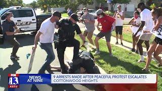 Several people taken into police custody during Cottonwood Heights protest