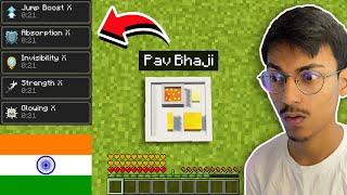 Minecraft, But Eating INDIAN Foods Give OP Effects...