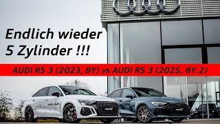 Endlich wieder 5 Zylinder! Audi RS 3 (2023, 8Y) im direkten Vergleich mit dem Facelift (2025, 8Y.2)