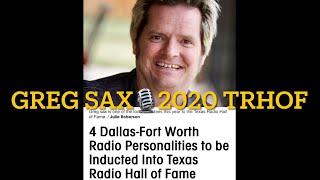 GREG SAX TEXAS RADIO HALL OF FAME INDUCTION 2020