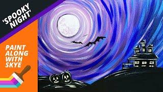  EP38- 'Spooky Night' - Easy Halloween painting tutorial step by step acrylic painting