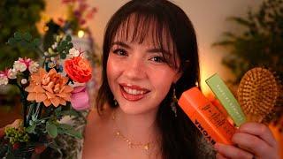 ASMR Cozy Spring Personal Attention (skincare, face writing, pampering, guided relaxation)