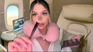 ASMR Toxic Friend does your Makeup fast & aggressive on the Plane ️ (otw to Vegas!)