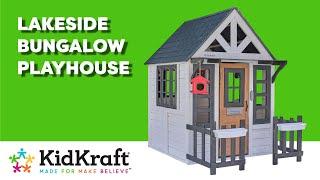 Lakeside Bungalow Playhouse, White I KidKraft Wooden Outdoor Playhouses