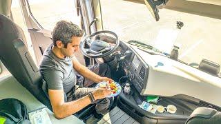 POV driving truck to Macon and Greek salad lunch in cab