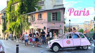 [4K] Montmartre: The Heart of Paris, Place du TertreMoulin RougeDinner at La Maison Rose2023