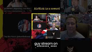 AirRick is a coward with hypocritical standards that make him a r*pe apologist and murder enthusiast