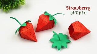 DIY Strawberry Gift BoxCute Gift Box Ideas | | How To Make Origami Paper Strawberry Gift Box