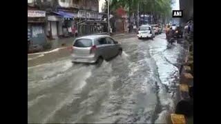 Heavy rain causes water logging in low lying areas of Mumbai