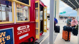 RTA Streetcar arrives Union Passenger Terminal, New Orleans, Louisiana, 12/4/2024