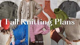 my 2024 fall knitting plans with stash yarn | project progress and patterns I'm loving this season