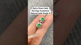 Green Jade Ear Stud Customize#jade #jadeite #earrings #china #chinafood #chinatown #chinatravel