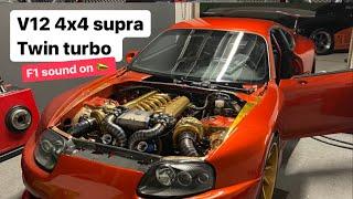 Tuning the million dollar V12 supra awd twin turbo on the dyno..