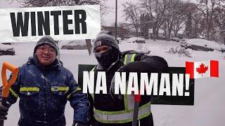 Grabe! sobrang kapal ng snow sa labas ang nilinis namin. Napagod kami! | Buhay Canada