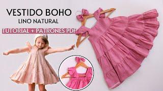 PARTE 1 | Tutorial de vestido BOHO en Lino  para niña