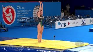 STEPANOVA Elina (RUS) W - 2019 Trampoline Worlds, Tokyo (JPN) - Qualification Tumbling R2