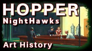 Edward Hopper 1942 Nighthawks with many facts ( Art history Lecture Youtube Documentary Lesson)