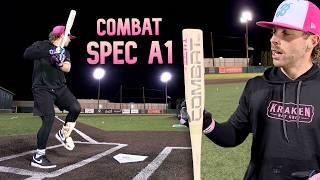 Hitting with the 2025 Combat "Spec A1 Sandstorm" | BBCOR Baseball Bat Review