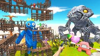 Parkour ZigZag Rescues BLUE Rainbow Friends and Fights Orga Monster - Animal Revolt Battle Simulator