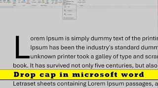 How to Use Drop Cap in Microsoft Word | Easy Tech Steps