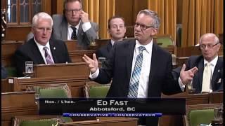 Hon. Ed Fast speaks to interprovincial trade. Full Speech, Q&A.