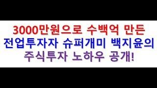 주식투자로 3000만원을 수백억으로 만든  전업투자 슈퍼개미 백지윤의 투자비법