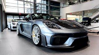 NEW 2024 Porsche 718 Spyder RS Weissach in Vanadium Grey | Walk Around |